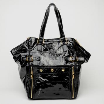 Yves Saint Laurent Downtown Black Patent Leather Bag