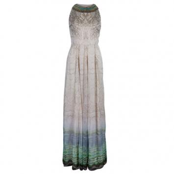 Matthew Williamson Beaded Neck Multi Print Gown M