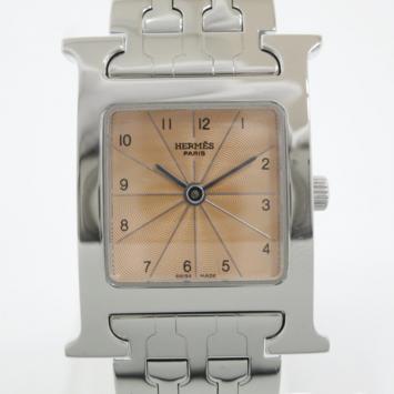 Hermes H SS Pink Ladies Wristwatch