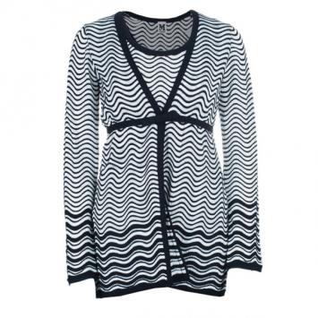 M Missoni Monochrome Wave Print Top and Cardigan Set M