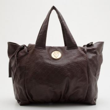 Gucci Chocolate Guccissima Leather 'Hysteria' Large Tote