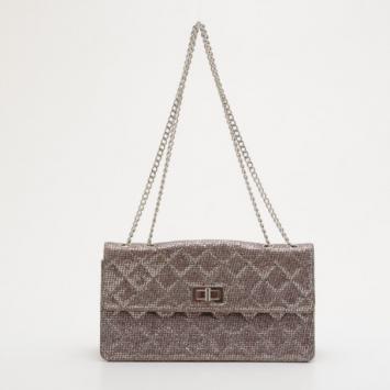 Chanel Silver Glitter Quilted Small Reissue Flap Bag