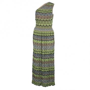 M Missoni Green Patterned One-Shoulder M
