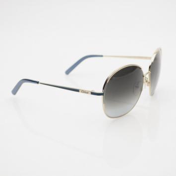 Chloé Light Gold Grey CE104S Rounded Sunglasses