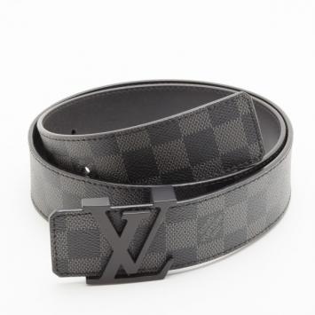 Pre Owned Louis Vuitton Initials Damier Graphite Belt