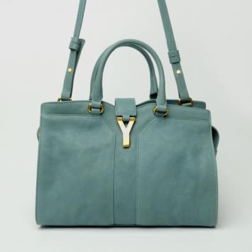 Yves Saint Laurent Green Cabas Chyc Mini Leather Satchel