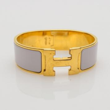 Hermes Clic Clac H Gold Plated Enamel Bangle