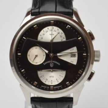 Pre Owned Erhard Junghans Black Creator Chronoscope Mens Wristwatch