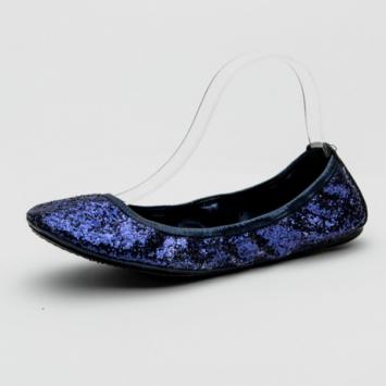 Tory Burch Dark Blue 'Eddie' Glitter Ballerinas Size 40.5