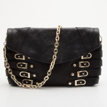 Jimmy Choo "Brix" Gunmetal Chain Clutch 