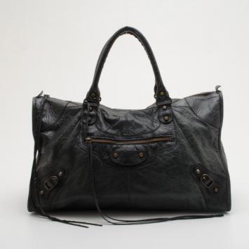 Balenciaga Black Leather Classic Work Tote 