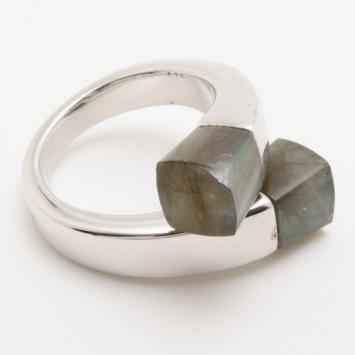 KENZO Kyoto Twist Labradorite Silver Ring Size 54