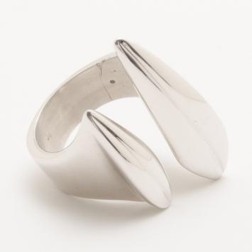 KENZO Leaves Silver Wrap Around Ring Size 56