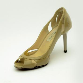 Jimmy Choo Nude Patent Leather Peep Toe Pumps Size 38