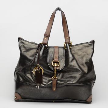 Chloe Green Metallic Leather Kerala Tote