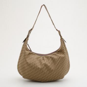 Pre Owned Christian Dior Brown Logo Hobo