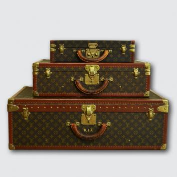 Pre Owned Louis Vuitton Vintage Monogram 3 Piece Luggage Set