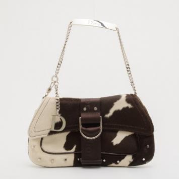 Christian Dior Fur Cow Print Shoulder Bag