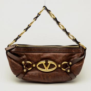 Valentino Brown Leather Shoulder Bag