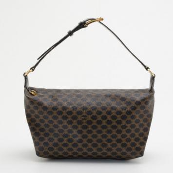 Celine Black Canvas & Leather Monogram Pochette