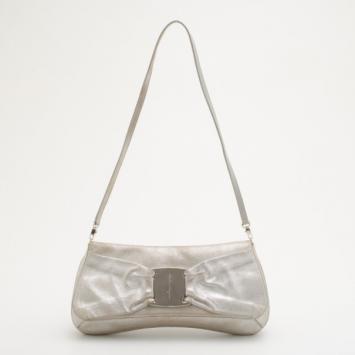 Salvatore Ferragamo Silver Pochette Shoulder Bag