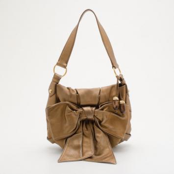 Yves Saint Laurent Gold Leather Bow Bag