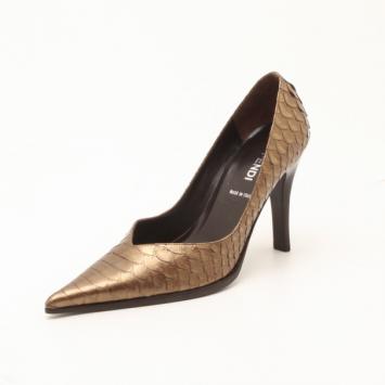 Fendi Bronze Python Pointed Toe Pumps Size 40