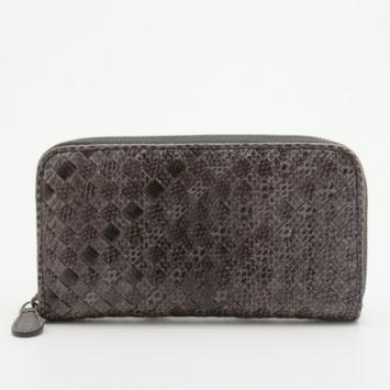 Bottega Veneta Ardoise Intrecciato Ayers Zip Around Wallet