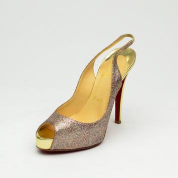 Christian Louboutin 'N°Prive' 120mm Peep Toe Platform Sling Back Sandals Size 36