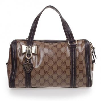 Gucci Crystal Monogram Duchessa Medium Boston Satchel