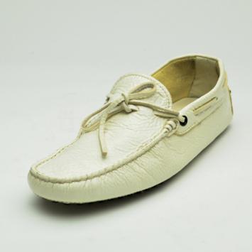 Pre Owned Tod's Cream Patent Gommino Driving Leather Loafers Size 37