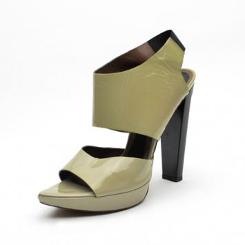 Marni Grey Patent Platform Slingback Sandals Size 39.5