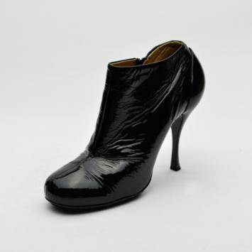 Miu Miu Black Patent Ankle Boots Size 38