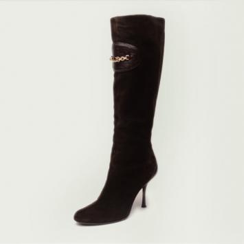 Gucci Brown Suede Knee Length Boots Size 38