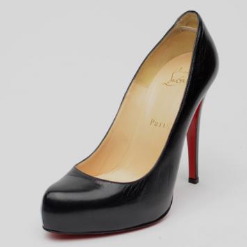 Christian Louboutin Black Leather Rolando Platform Pumps Size 36.5