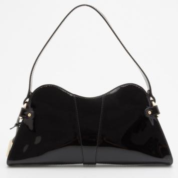 Fendi Black Patent Trapezio Satchel 
