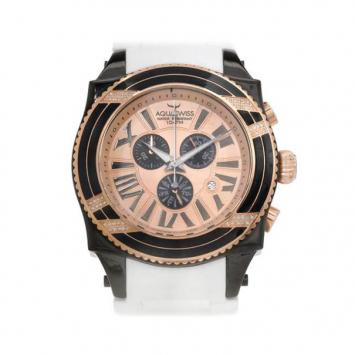 AquaSwiss Gold Plated SS Black Unisex Wristwatch 