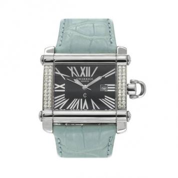 Charriol Swiss Movement Diamond SS Black Ladies Wristwatch 
