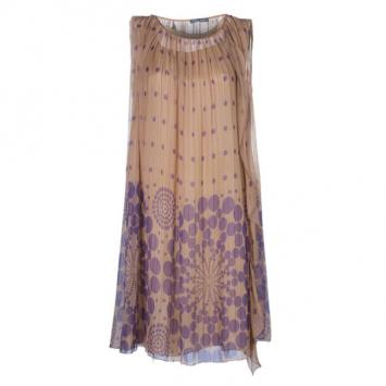 Alberta Ferretti Pleated Printed Dress M