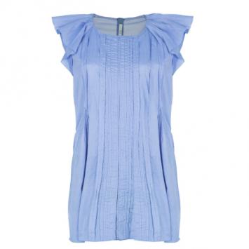 Prada Light Blue Pleated Detail Top XL