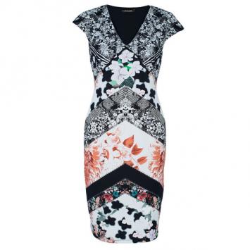 Roberto Cavalli Multi-Print Stretch Dress M