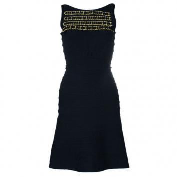 Herve Leger Front Chain Embellished Bandage Dress S