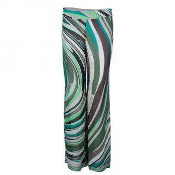 Emilio Pucci Printed Silk Wide Leg Pants M