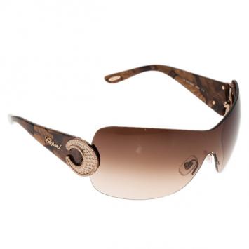 Chopard Light Brown SCH939S Shield Sunglasses
