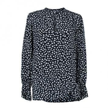 Saint Laurent Star Print Silk Top M