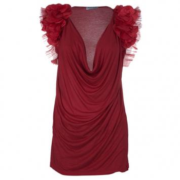 Valentino Floral Embellished Shoulder Top M