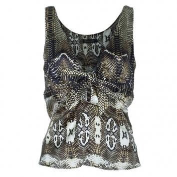 Roberto Cavalli Short Sleeve Stretch Printed Top L