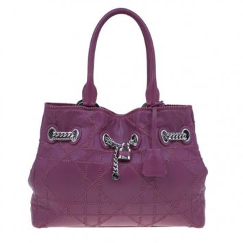 Dior Pink Lambskin Cannage Overstitching Chri Chri Tote