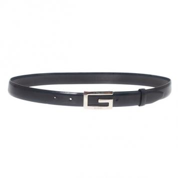Gucci Black Leather G Buckle Belt 75CM