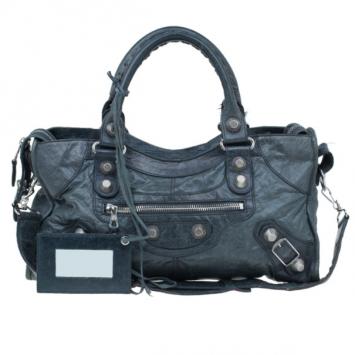 Balenciaga Grey Lambskin Medium Part Time Bag